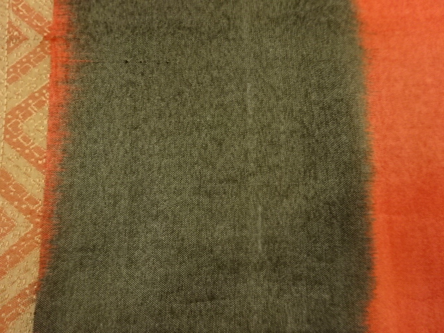  横段に花鳥・幾何学模様織出し袋帯